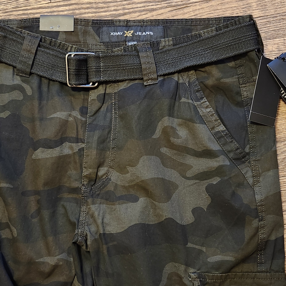 Urban Camouflage Cargo Pants in Black and Green